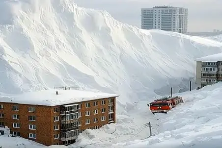 معماری طبیعت؛ ماشین آتشنشانی و راننده اش دفن شدن