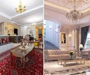 دکوراسیون سنتی و مدرن خانه 105 متری بالاشهری؛ تلفیق رنگ شارپ و خنثی با نتیجه ای شیک