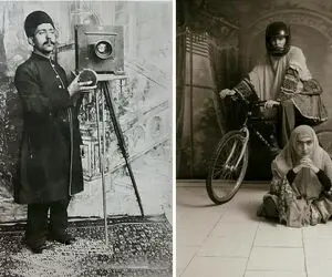 سفر در زمان؛ عکس آتلیه ای از مادر جوان قاجاری به همراه دو فرزندش؛ سال 1299 