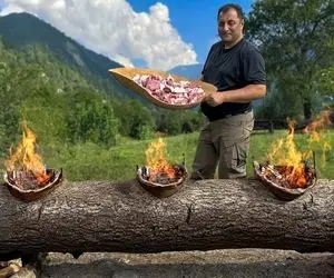 ایده های خلاقانه؛ آقاهه ته خاص بودنو نون کشیده روی کنده درخت منقل درست کرده