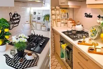 چیدمان و دیزاین روی کابینت با المان های ترند 1404؛ تمیزی و لوکس بودن علی الخصوص جهاز