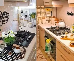 چیدمان و دیزاین روی کابینت با المان های ترند 1404؛ تمیزی و لوکس بودن علی الخصوص جهاز