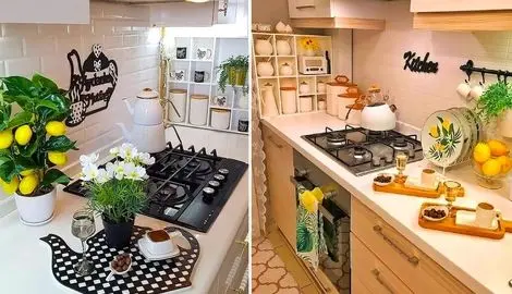 چیدمان و دیزاین روی کابینت با المان های ترند 1404؛ تمیزی و لوکس بودن علی الخصوص جهاز