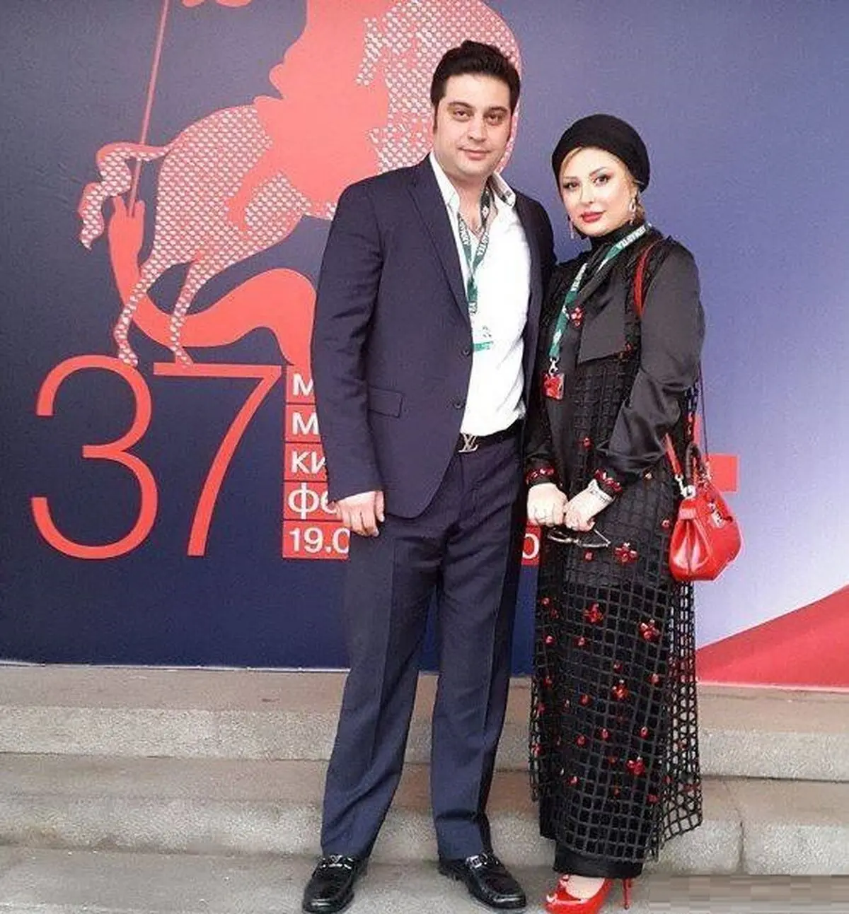 نیوشا ضیغمی و همسرش 