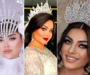 انواع و اقسام مدل تاج عروس متناسب با فرم صورت؛ چهره (گرد، بیضی، تپل، لاغر) ست با لباس