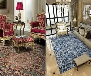 چیدمان فرش کلاسیک به سبک کاخ های عربی / فرشت گلی گلیه میخوای خونت مجلل بشه دکورش اینه