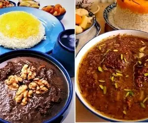 طرز تهیه خورش فسنجون با مرغ گیلانی/ چه کار کنی خورش حسابی روغن بندازه و خوشمزه بشه